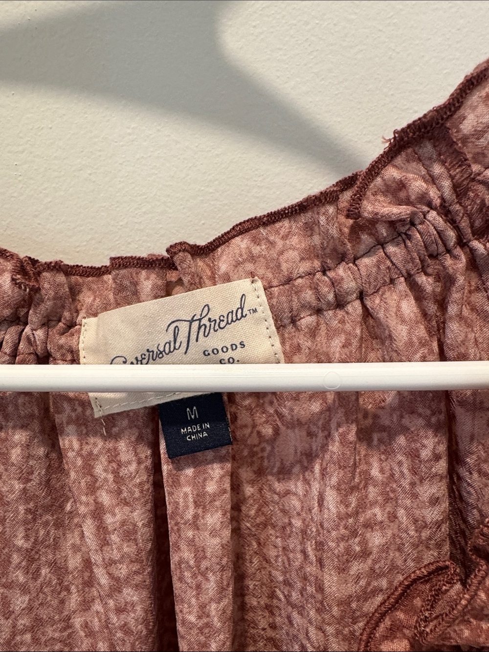 Universal Thread Rust Floral Ruffle-Peplum Blouse - Picture 2 of 3